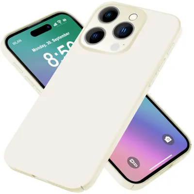 Image de Coque rigide NALIA Ultra Slim pour iPhone 16 Pro Max – Anti-traces de doigts & épaisseur de 0,5 mm – PUREFIT (mat & léger) – Marque berlinoise – Blanc crème