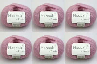 Immagine prodotto di 6x Hannah by Permin – Filato in Lana, seta e cashmere (25 matassine)