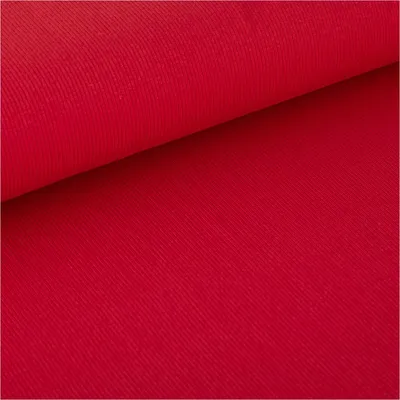 Produktbild von Jerseystoff Meterware Rippjersey Feinstrick einfarbig dunkelrot 1,45m