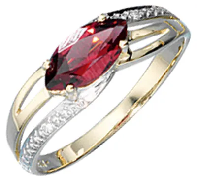 Produktbild von Ring Damenring Granat Diamanten Brillanten 585 Gold Gelbgold Fingerschmuck Innenumfang 60mm  Ø19.1mm