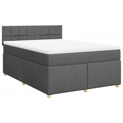 Produktbild von vidaXL Boxspringbett mit Matratze Dunkelgrau 140x200 cm Stoff