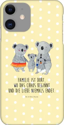 Produktbild von Mr. & Mrs. Panda Iphone 11 Handyhülle Koala Familie - Gelb Pastell - Geschenk, Hülle, Koalas, Bruder, Handy Schutzhülle, Kinder, XR, Cover, Family