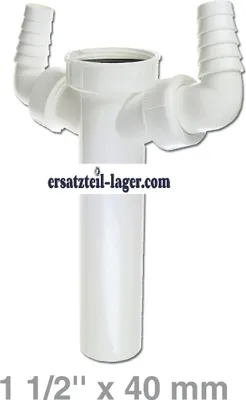 Produktbild von Europart Verstellrohr 1 1/2"x40mmØmit 2 Geräteanschlüssen für Spülbeckenablaufsiphon