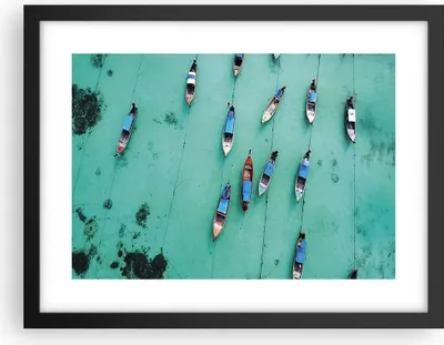 Produktbild von Gerahmtes Poster - Schwarzer Rahmen - Boote mit Luft - 40x30 cm - Wand Bild - Wanddeko - Wandbilder - Kunstposter - Wandposter - Bilderrahmen - Bilder - Kunstdruck - Wandbild - P2BAA40x30-4362