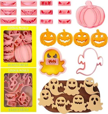 Productafbeelding van Uitsteekvormen voor kinderen, 8 stuks, dieren, Halloween