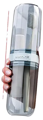 Obrázek produktu pro Držák na zubní kartáčky, hygienický design, vhodný pro cestování, průhledná modrá barva