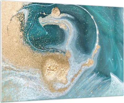 Produktbild von Bilder auf glas - Einteilig - Golden Türkis Hintergrund - 100x70cm - Glasbilder - Wandbilder - Bilder - Wanddekoration aus Glas - Glas Bilder - Wandbild auf Glas - GAA100x70-4969