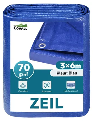 Obrázek produktu pro Voděodolná plachta, 70 g/m², rozměry 3x6 metrů, s oky
