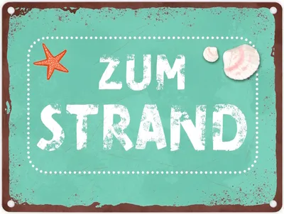 Produktbild von Zum Strand Metallschild in 15x20 cm für den Sommer