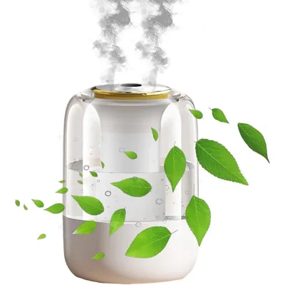 Produktbild von Luftbefeuchter, Luftbefeuchter fürs Schlafzimmer, 2,2 l Fassungsvermögen, Kaltnebel, 20 Stunden Laufzeit, leise (22 dB), farbiges, warmes Nachtlicht