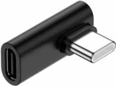 Produktbild von USB 3.1 Gen 2 Adapter Typ C Stecker zu Buchse Winkel Kabel in Schwarz