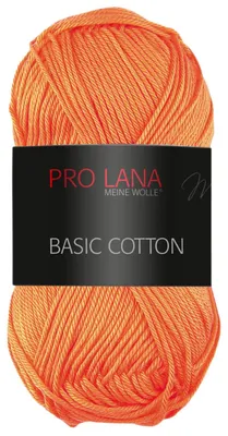 Produktbild von Pro Lana BASIC Baumwolle Baumwollgarn 50 g ideal für Kleidung, Spielzeug, Accessoires 125 m Farbe 028 - hellorange
