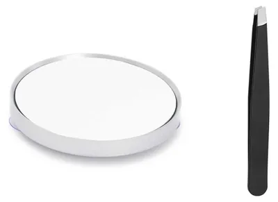 Produktbild von INF 30X Vergrößerungs Make-up Spiegel mit Pinzette - Tragbarer Saugnapf