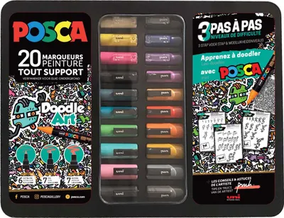 Produktbild von POSCA Pigmentmarker "Doodle Art" 20er Metallbox