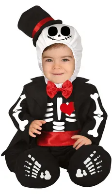 Obrázok produktu pre čierny halloweenský kostým kostlivca, veľkosť:86/92