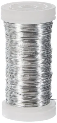 Produktbild von Blumendraht, Platin, 0,35 mm ø, Spule mit 100 m, Eisen, , Basteldraht, Wickeldraht, Silber