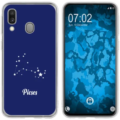 Produktbild von PhoneNatic Case kompatibel mit Samsung Galaxy A40 Silikon-Hülle SternzeichenPisces M1