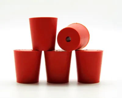 Produktbild von Gummistopfen 18/14mm + 1 Loch x 5 Stk, Konischer Gummistopfen | Gummi Korken