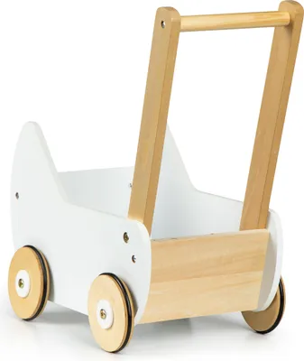 Produktbild von ECOTOYS Puppenwagen aus Holz weiß