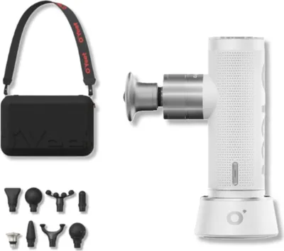 Produktbild von O`Yeet NEX Pro Two Massagepistole, 8 x abnehmbare Massageköpfen, trendigen tragbaren Tasche, Mini-Ladestation, 4 Geschwindigkeitsmodi