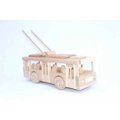 Produktbild von Holz Spielzeug Traktor Hohlraum-Trolleybus unbehandelt 29 x 8,5 x 9,5 cm