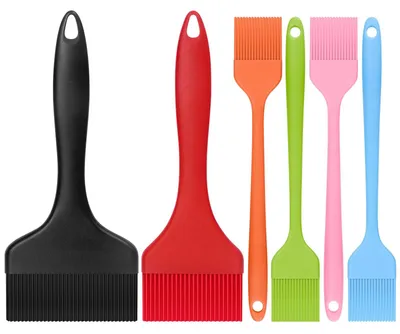 6er Set Silikon-Backpinsel 21 cm, hitzebeständig, BPA-frei