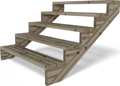Produktbild von Terrassentreppe Kiefer kesseldruckimprägniert Treppe mit Stufen Wangentreppe Größe: 5-stufig Breite: 120 cm