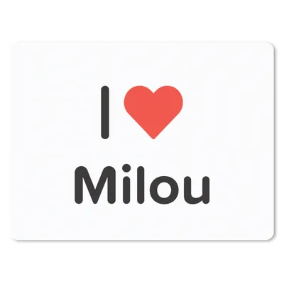 Produktbild von MuchoWow® Mauspad Mousepad Ich liebe - Milou - Mädchen 23x19 cm - Mousepads - Maus Mat - Pad - Mausunterlage - Schreibtischunterlage - Mauspad