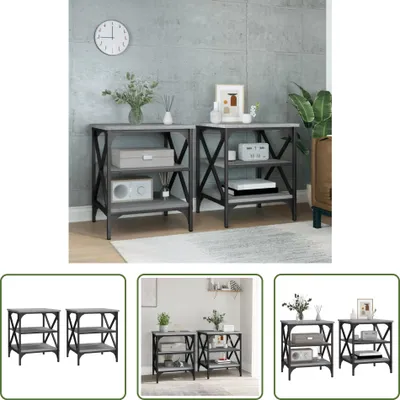 Produktbild von The Living Store Beistelltische 2 Stk. Grau Sonoma 40x42x50 cm Holzwerkstoff