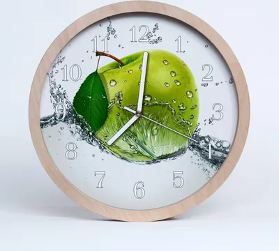 Produktbild von Holzuhr 30fi cm wanduhr - Apfel Obst
