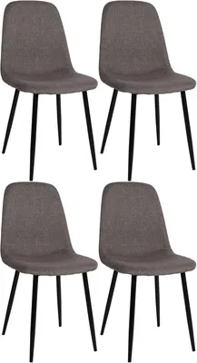 Produktbild von DELUKE® Esszimmerstühle 4er Set MOVI - Taupe Stoff, Metall | 88x44x51cm | Strapazierfähiger & pflegeleichter Bezug | Esszimmerstuhl Stuhl Esszimmer Küchenstühle Wohnzimmerstühle