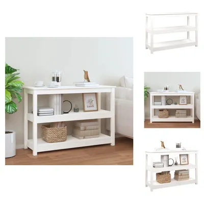 Obrázek produktu pro vidaXL Konzolový stolek bílý 110x40x74 cm z masivního borovicového dřeva - Odkládací stolky
