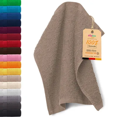 Produktbild von EllaTex PARIS Seiftuch 30x30 cm – 100% Baumwolle, 500 g/m² Frottier, flauschig & saugstark, in Farbe: Beige
