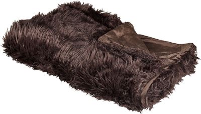 BELIANI Kuscheldecke Braun Acryl 150 x 200 cm Felloptik Modern Schlafzimmer Wohnzimmer Accessoire Deko Überwurf Wohndecke Sofadecke Tagesdecke