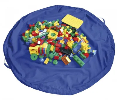 Immagine prodotto di EDUPLAY 100003 Borsa per il riordino e coperta da gioco 2in1, 100% poliestere, Ø 135 cm, blu