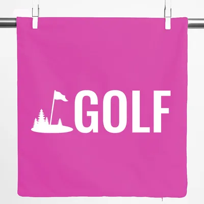 Produktbild von Huuraa Kissenbezug Golf Schriftzug 40x40cm Fuchsia Baumwolle Dekokissenbezug Geschenkidee