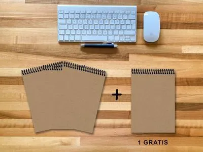 Produktbild von A 5 Notizblock - Set, 3+1 gratis, Luxury 80 Seiten MUSKAT Designerecycling, kariert 10x10mm