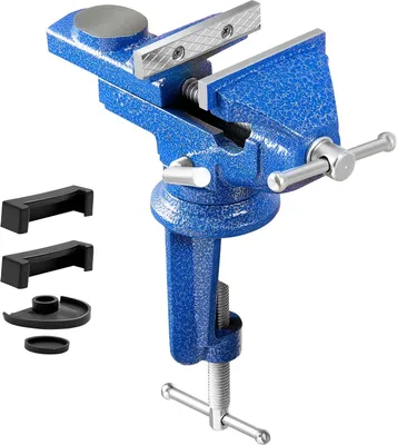 Image de Etau SucceBuy, 7,62 cm, modèle de table avec socle tournant à 360°, étau d'établi en fonte, convient pour le travail du bois, le perçage des métaux, la gravure, le ponçage, le soudage et la découpe