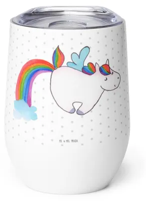 Produktbild von Mr. & Mrs. Panda thermosbecher Einhorn Fliegendes Pferd - Weiß - Geschenk, Spielen, glühwein tasse, kaffee, Thermo Becher, Unicorn, Realität, Thermobecher, Regenbogen