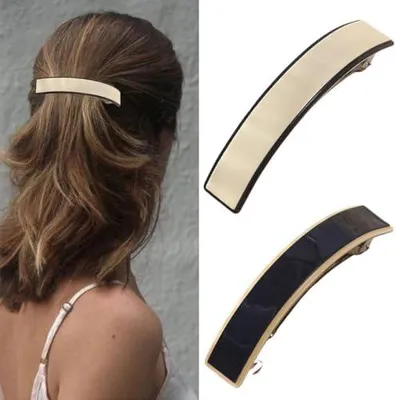 Produktbild von 2 Haarspangen für Damen, automatische rechteckige Haarspangen im klassischen französischen Retro-Stil