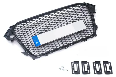 Kühlergrill Sportgrill Waben Schwarz Kennzeichen Halter PDC für Audi A4 S4 B8 8K – Produktansicht