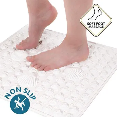 Produktbild von Antislip-Matte mit Schimmelbeständigkeit, 48 x 48 cm, weiß, italienisch gefertigt, maschinell waschbar