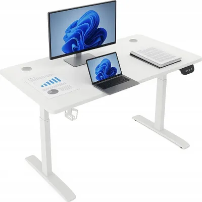 Produktbild von Ekspand | Höhenverstellbarer Schreibtisch - Weiß - 140 cm - Elektrische Regulierung 72-118 cm