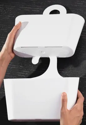 Produktbild von Duschkorb weiß mit Haken zum Einhängen Duschregal Badregal Bad Utensilo Hängeregal