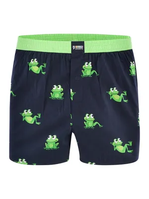 Zdjęcie produktu dla Happy Shorts – męskie bokserki z siateczki – styl amerykański, bawełna, wzór Frog XL