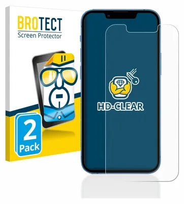 Produktbild von 2x Für Apple iPhone 13 mini Schutzfolie BROTECT Displayschutz Display Schutz Folie Klar Transparent