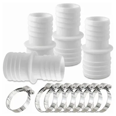 Schlauchverbinder-Set 32/38 mm, 4 Stück mit 8 Schellen