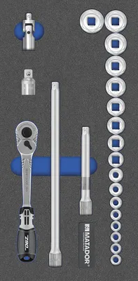 Produktbild von MTS Steckschlüssel-Satz 6-kt., 22-tlg., 10 mm (3/8"): 6-22 mm (1/3