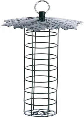 Produktbild von Esschert Design Meisenknödelautomat mit Blätterdach, Hängend / Freistehend, Schwarz, Stahl, Dach, 193 mm, 191 mm
