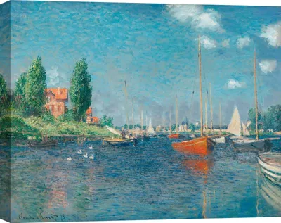 Image de Peintures sur toile Claude Monet - Bateaux rouges, Argenteuil, 1875 - 100 x 70 cm